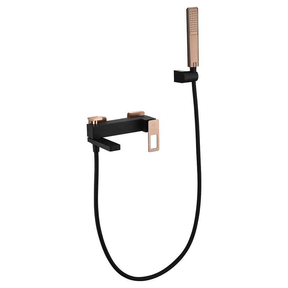 IMEX | Grifo de Baño y Ducha Negro Oro Rosa Serie Suecia Negro Mate