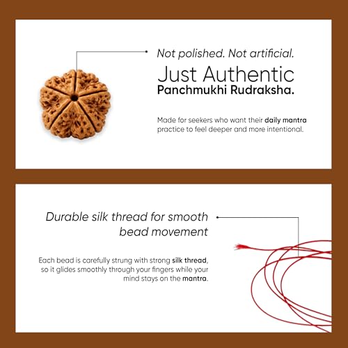 Image of Panchmukhi Rudraksha Mala 108 Beads | Original 5 Mukhi Rudraksha | Perfect for Pooja Meditation & Jaap Mala | Pack of 1