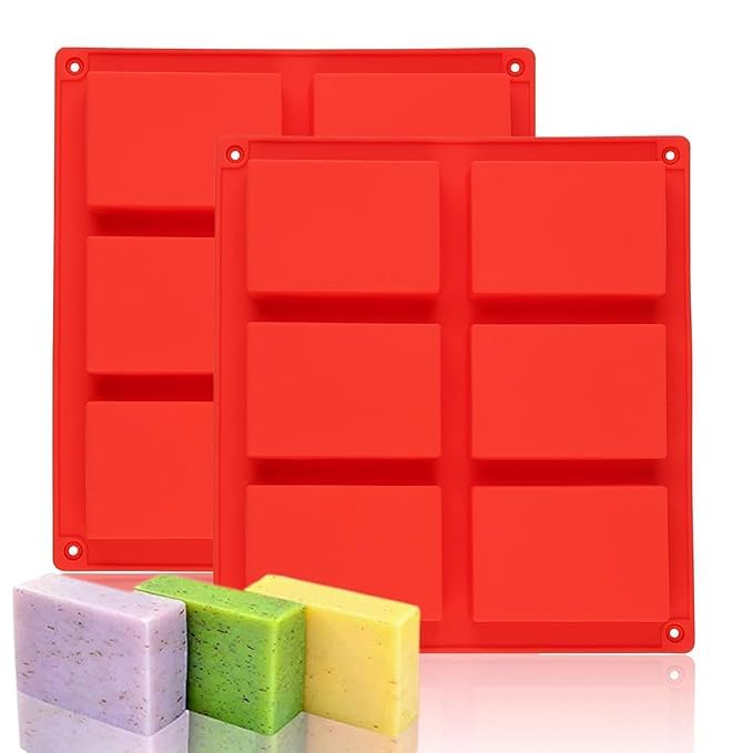 6 Cavity Rectangle Shape Sharp Edges Soap Making Silicone Mould, Chocolate Soap Making Candle Craft Baking Mould, Multicolor-image-47