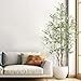 OXLLXO 8.2ft Artificial Olive Tree (96in) with Plastic Nursery Pot Faux Olive Silk Tree, Fruits Fake Plant for Office House Farmhouse Living Room Home Decor (Indoor/Outdoor)