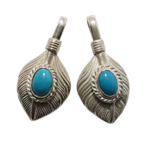 [TADY&KING] タディアンドキング シルバー925 ペンダント トップ ネックレス メンズ ネイティブアメリカン インディアンジュエリー ペンダントTOP 原宿 表参道 goro's ゴローズ魂継承 タディ&キング シルバーアクセサリーレジスト原宿 tkgh-033 ハートリーフSV銀縄ターコイズ (右向き)