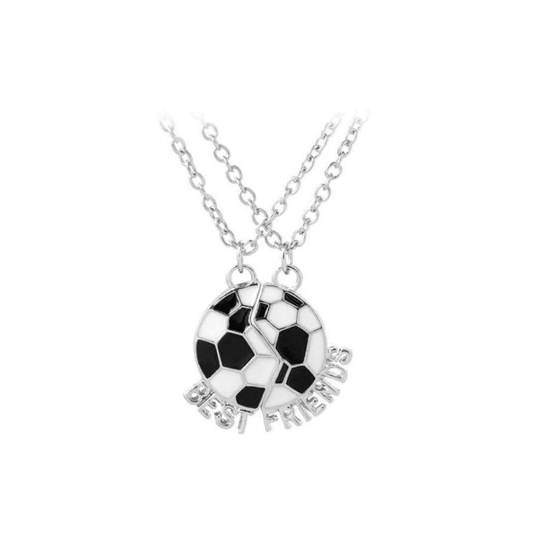 PesoncarlBest Friends Necklace Soccer Football Friendship Pendant Necklaces Two Parts Sport Football Jewelry, Pendants