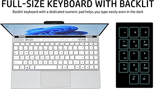 15.6" Lapbook S15 Full Hd Windows 11 Pro Laptop - 12Gb Ram, 256Gb Storage, Intel Quad Core J4125 Cpu, Fingerprint Reader, Backlit Keyboard, Thin Bezel, Num-Pad, Detachable Webcam, Dual-Band Wifi #TOP6