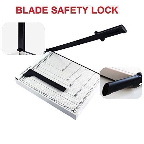 Image of Canoff Paper Cutter, A4 Paper Trimmer 12 inch Cut with Automatic Hand Safeguard and Side Ruler for Scrapbooking, Coupon, Craft Paper, Cardstock, Label and Photo (A4 Paper Trimmer 12 inch White)