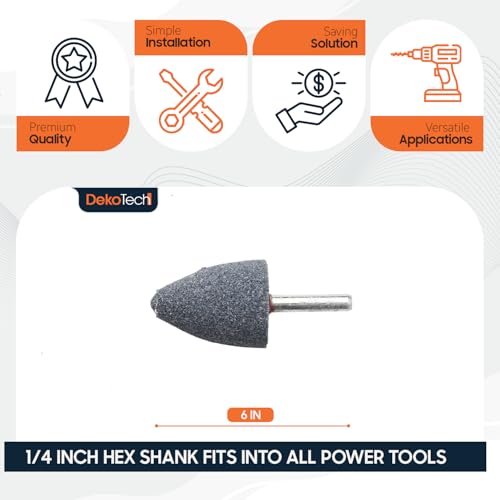 Image of 6pcs Metal Grinding Stone Cone Shape