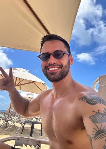 JUDOO Retro Small Round Sunglasses for Women Men Vintage Blue Tortoise Shell Glasses 90s Oval Mens Shades2