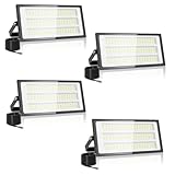 papasbox 4 Stück 100W LED Strahler Flutlichter Außen | Scheinwerfer Außenstrahler 6500K Kaltweiß IP66 Wasserdicht | LED Fluter für Garten Garage Sportplatz