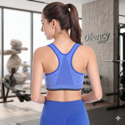 Image of Dilency Sales Zipper Sports Bra for Women, Lightly Padded, Comfortable, Free Size (28-34)