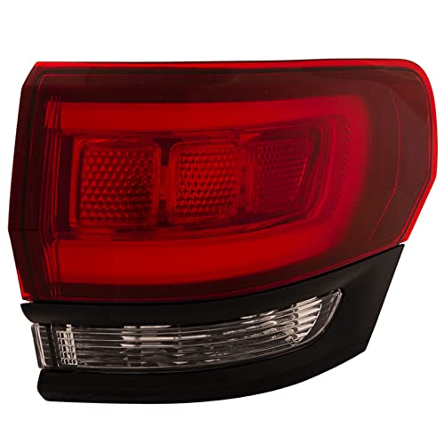 HEADLIGHTSDEPOT Tail Light Compatible With Jeep Grand Cherokee 14-22 Tail Lamp Right Hand Passenger Side SRT And Trackhawk Models Black Trim