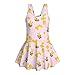 Howilath Bee Girls One Piece Swimsuit with Sleeveless Pink Tank and Skirt All-in-One Swim Dress Bathing Suit 3-13 Years