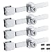 HSEAMALL 4 cerraduras correderas de cristal para puerta, vitrina de vitrina de seguridad, cerradura de armario de vidrio con acabado cromado, llave igual (pequeño)
