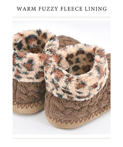 Image of DICUIRD Womens Soft Sole Warm Fluffy Slipper Boots Socks
