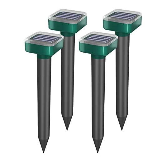 Owhdehaa Ultrasonic Deer Repellent, 4 Pack Solar Deer Repellent,Deer Out, Outdoor Powered Deer Deterrent, Deer Out Animal Repellent, Deer Away for Garden Yards Deer Off Plants Trees Cars