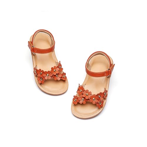 Image of Flaryzone Girls Sandals Open Toe Summer Flats Dress Sandals Shoes Toddler /Little Kid