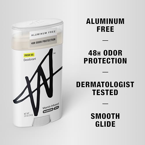 Image of W By Jake Paul Men's Aluminum-Free Deodorant, Sensitive Skin Friendly, Dermatologist Tested, Vitamin-Infused Deodorant for Men, Fresh Ice Scent, 2.6 oz