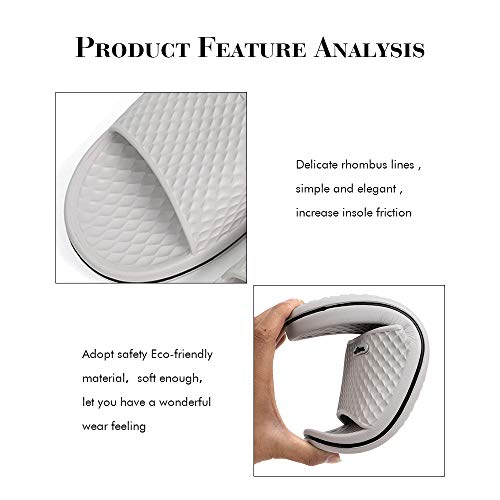 Image of FUNKYMONKEY Men's Shower Slides - Non Slip Quick Drying Sandals for Men - Lightweight Pool Beach Bathroom Slippers Indoor Outdoor