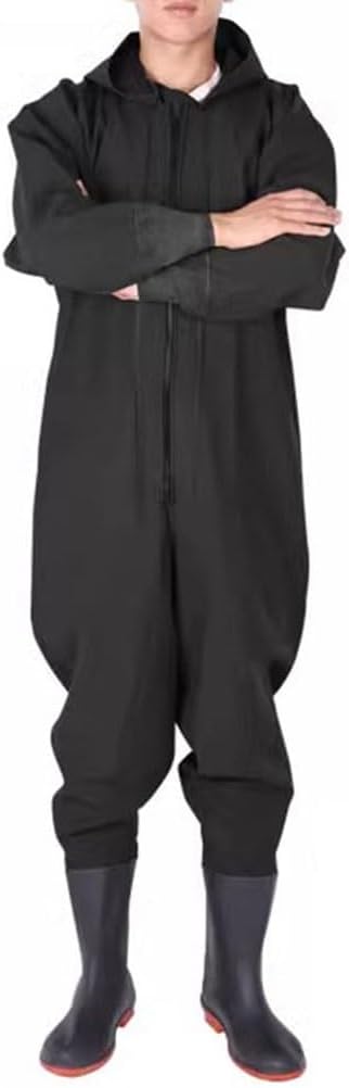 Hip Waders Fishing Pants with Wading Boots, 0.95mm Thick Waterproof Clothing, Underwater Work/Outdoor Exploration (Black1,9.5)