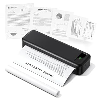 TATTMUSE Stampante Portatile A4, Stampante Termica Compatibile con iPhone/PC/USB, iOS/Android via Wireless Bluetooth, Stampa Contratti/Ricevute/Documenti, Senza Inchiostro Stampa in Nero e Bianco