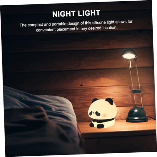 Veilleuse panda dimmable avec éclairage réglable doux et structure silicone incassable - 2