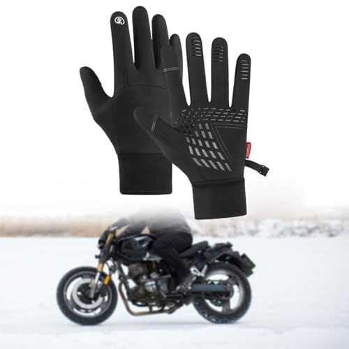 Winter Warm Gloves Non Slip Thermal Gloves for Working Driving Outdoor Hiking Touchscreen Waterproof- Large Black3