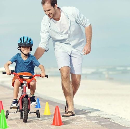 17,5 cm Pilones para niños, 15 unidades de conos de fútbol para actividades al aire libre y eventos festivos, conos de tráfico para niños, para fútbol, deportes y entrenamiento de perros (5 colores) - imagen 7