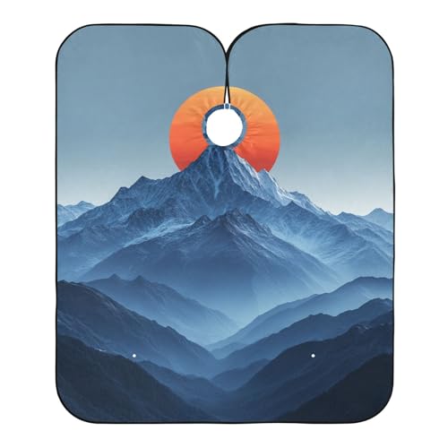 Hezely Mountain Sunset Hair Dye Cape, Barber Cape for Adults,Waterproof Salon Cape,Waterproof Hairdressing Styling Hair Cutting, 65