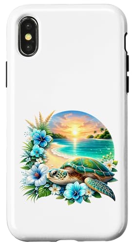 �E�~�K���ƔM�т̉Ԃ̃A�[�g�V�[ �X�}�z�P�[�X iPhone X/XS �p