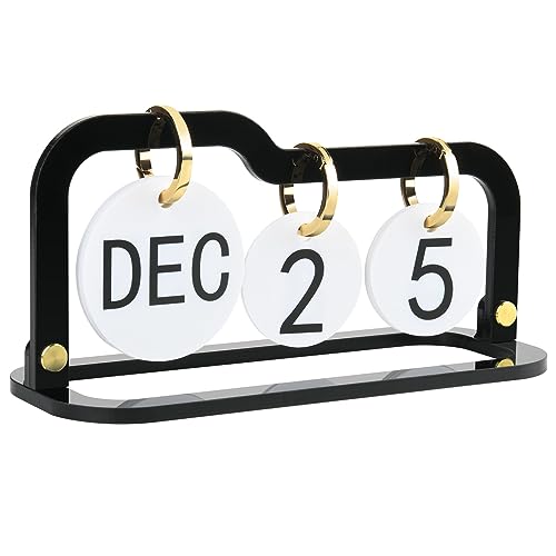 Acrylic Perpetual Desk Calendar 2026 with Flip Blocks