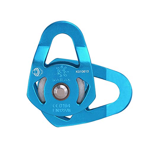 Kailas Mobile Micro Climbing Pulley Ce Uiaa Certified Single/Double Rope Pulley Small Lightweight 28Kn Heavy Duty Aluminum/Steel #TOP2