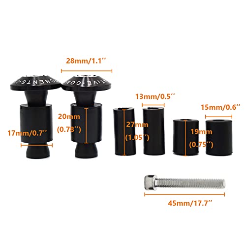 Hotiko HTX-00007 7/8 Inch 22Mm Universal Motorcycle Cnc Handlebar Grips Bar End Plugs thumb #3