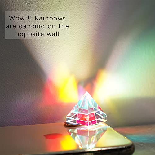 Image of K9 Optical Glass Crystal Lens Pyramid Colored RGB Dispersion Prism,for Photo Photography, Physics and Decoration,20mm