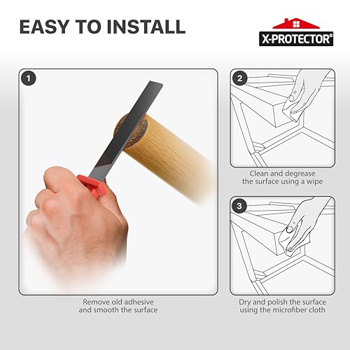 Image of X-Protector Furniture Pads Preparation Set - Includes Metal File, Microfiber Cloth & 20 Cleaning Wipes - Furniture Surface Prep Kit for Easy Installation of Furniture Pads!