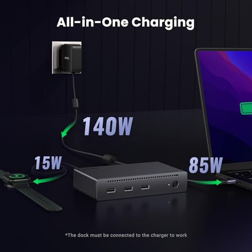 UGREEN Thunderbolt 4 Dock 8-in-1 40Gbps TB4 Hub 3 x TB 4 Dual 4K@60Hz or Single 8K Display, 85W Charging, Gigabit Ethernet, 3 x USB A 3.2. Revodok Max 208 for Mac M1/M2/M3/M4 Pro/Max - Image 6