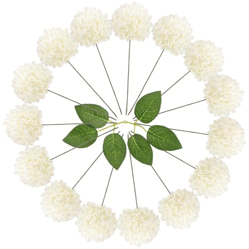 HOMOBABE Flores Artificiales Blancas de 8 CM Tallo 25 Piezas Caja para Decoración del Hogar Ramos y Arreglos Flores de Plástico Realistas para Bodas Fiestas y Manualidades