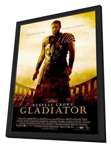 ArtFuzz Gladiator 11 x 17 Movie Poster - Style A - in Deluxe Black Aluminum Poster Changeable Frame