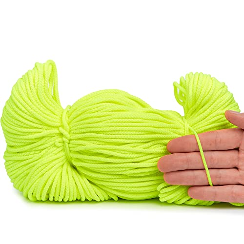 Cordon de 100 m, épaisseur 3 mm, 100 % polyester, cordon universel en polyester, jaune fluo Cover