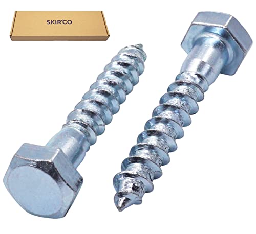 SKIR'CO (20 pcs) DIN 571 Zinc Plated Steel Hexagon Head Wood Screws M10 x 60 mm, Coach Screws, Hex Screw, Lag Bolts - Image 2