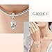 GNOCE Heart Pendant Charm Sterling Silver Dangle Charm Fit Bracelet/Necklace For Women Wife