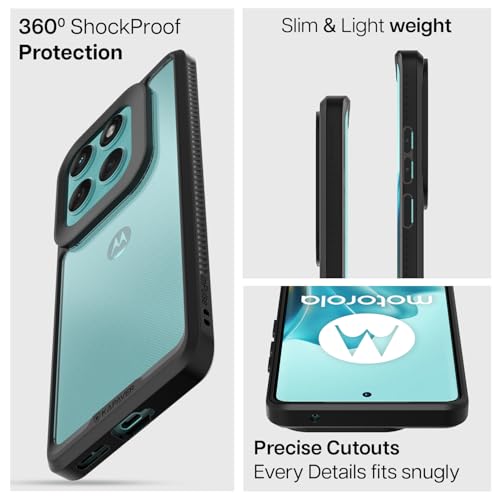Image of KAPAVER Impulse Back Cover Case Compatible for Motorola Edge 60 Fusion (PC + TPU) (Black)