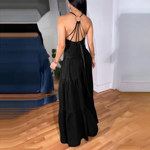 Overol de mezclilla premium con diseño de corsé elegante maxi 3