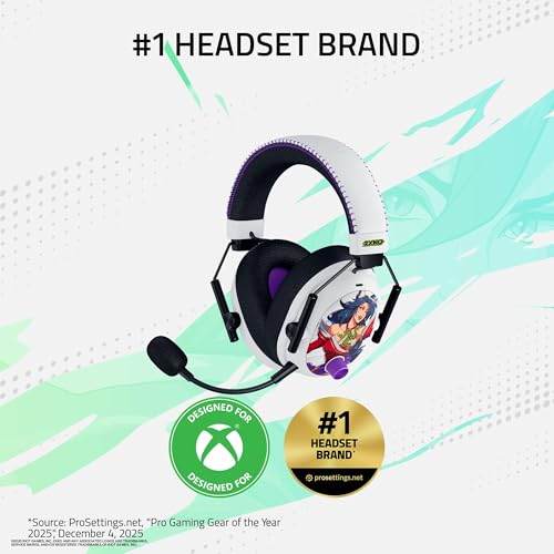 Image of Razer BlackShark V3 Pro Wireless ANC Gaming Headset for Xbox: Full Band Mic - 50mm Driver - 2.4 GHz, Bluetooth, USB, 3.5mm - Works with PC, Mac, PS5, Nintendo Switch - Long Battery Life - 2XKO Edition