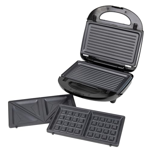 Cofan Sandwichera 3 en 1: grill, sandwichera y gofrera | Incluye placas intercambiables | Revestimiento antiadherente | Indicadores luminosos | Potencia: 750 W - imagen 7