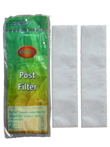 (1 set of 2) Riccar Vibrance VIBD, VIBS and Simplicity, commercial Symmetry Upright Vacuum Filter, RVF-2, RVF2, SSF-2 , SSF2,VIBCLNT, VIBCL, VIBPNT & VIBP, SYMPNT, SYMP (HEPA), SYM, SYMUSA, SYMCLNT, SYMCL, SYMS, SYMD, SYMCNT, SYMC, VIBCNT & VIBC, B503-3500, Vacuum Cleaner Allergy Post Filter
