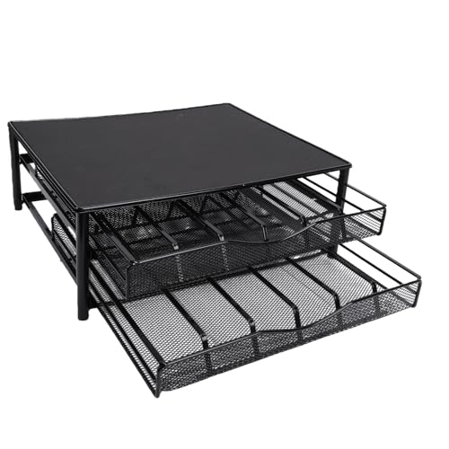 Support de dosettes de café avec tiroir de rangement en métal pour comptoir - 5