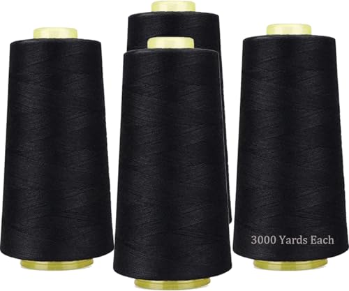 Hilos para Coser LNKA Negro 4 conos 3000 yardas miniatura 2