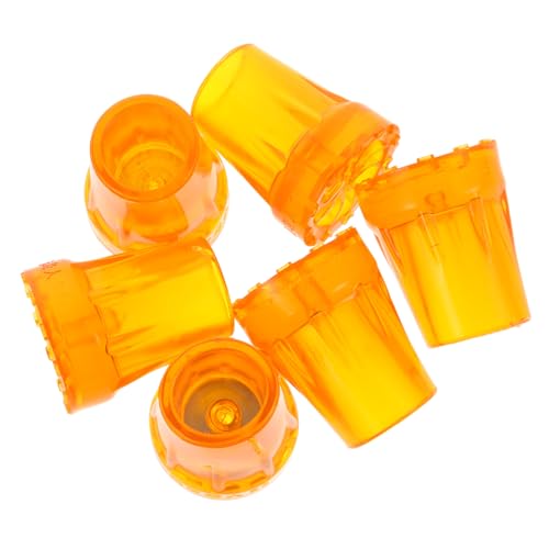 Beavorty 6pcs Crutch Pads Walking Stick Cane Tip Pads for Crutches Cane Foot Covers Cane Feet Replacement Non-Slip Crutch Feet Tip Trekking Pole Foot Cover Crutch Feet Sleeves Orange Rubber