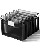 ThinkTex Classeur A4 en plastique, sans séparateur, à expansion de 6 cm, étiquettes et transparents, fermeture par bouton-pression, 5 pièces