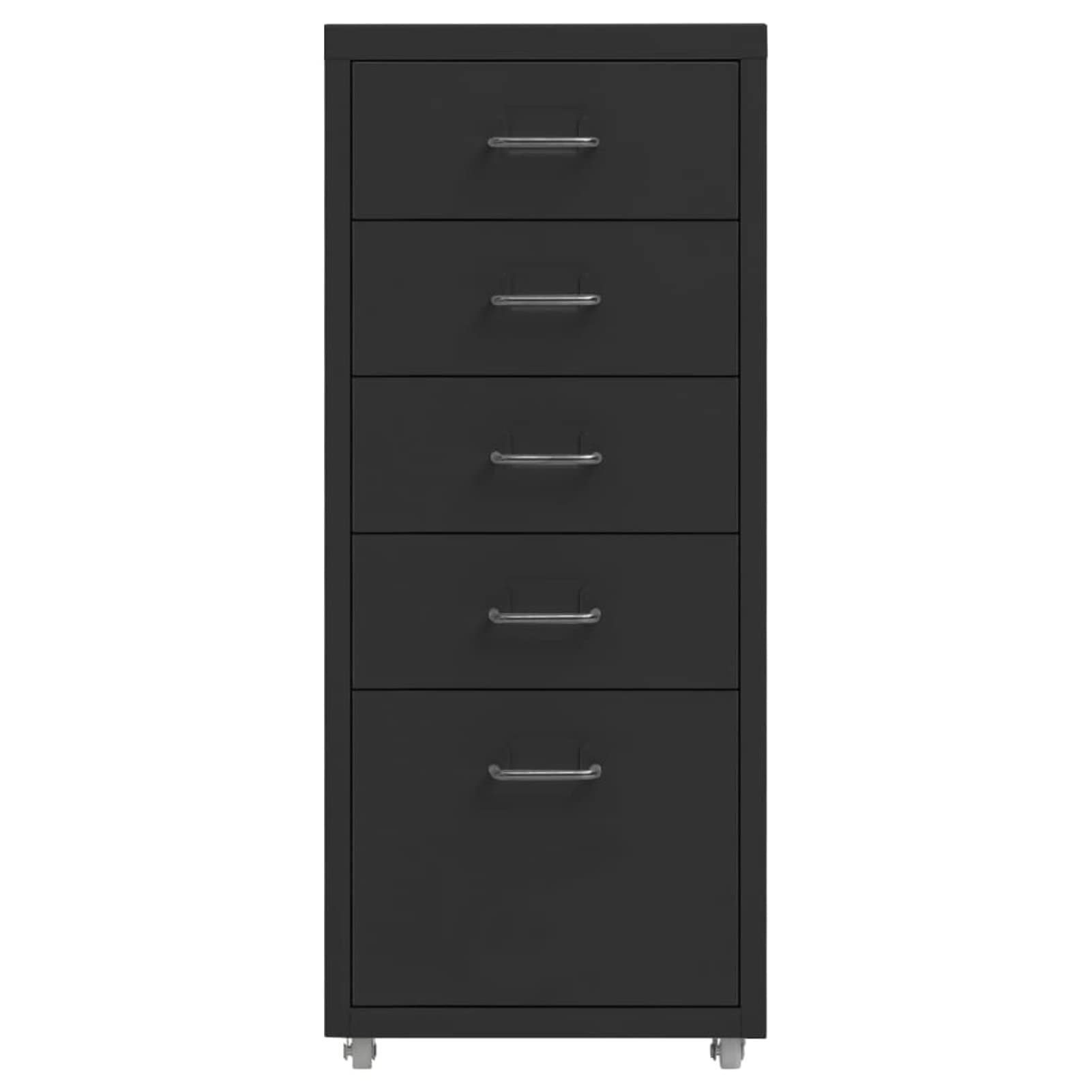 LAPOOH Schedario Mobile Nero 28x41x69 cm in Metallo,Schedario,Schedario da Ufficio,Mobiletto per Documenti(SPU:335914)