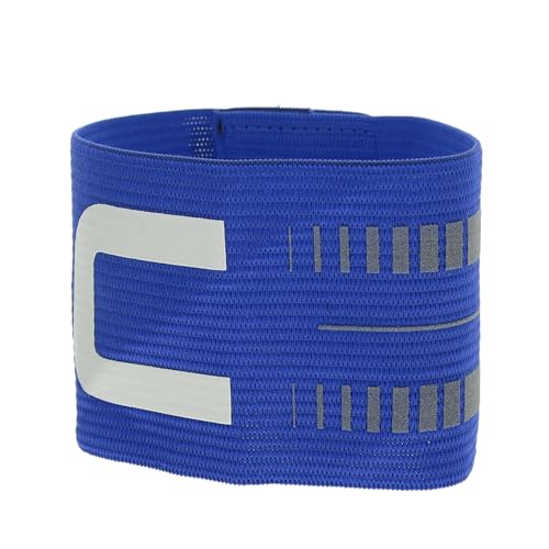 Brazalete de capitán de fútbol elástico Tofficu azul de nylon para partidos juveniles y colegios