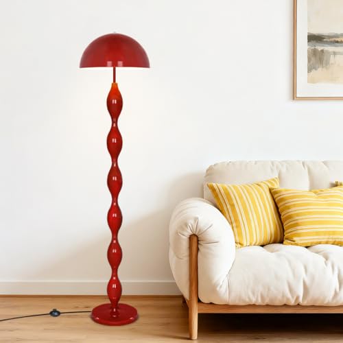 YESINTO Lampe Champignon Rouge,Lampadaire Vintage Avec Douille E27,Lampadaire Sur Pied Pour Chambre Salon Bureau Lecture,Lampe Sur Pied Design Rétro,Abat Jour...
